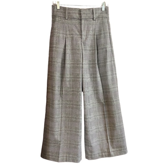 BANANA REPUBLIC Parc wide leg plaid trousers Womens size 2  NWOT - Picture 5 of 14